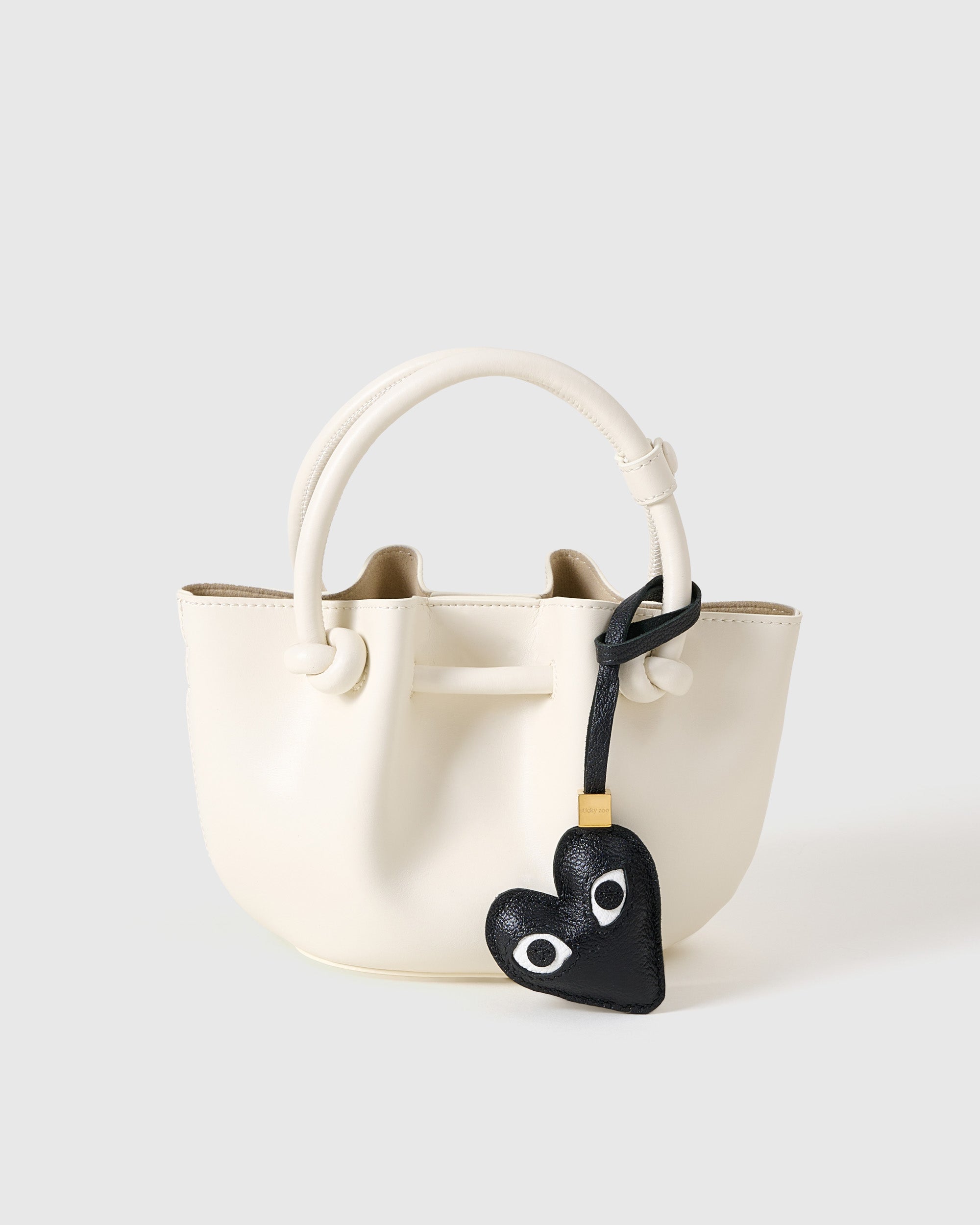 関税送料込 sticky zoo RABBIT うさぎ ハート バックチャーム Heart Bag Charm & Keychain - Handmade French Leather