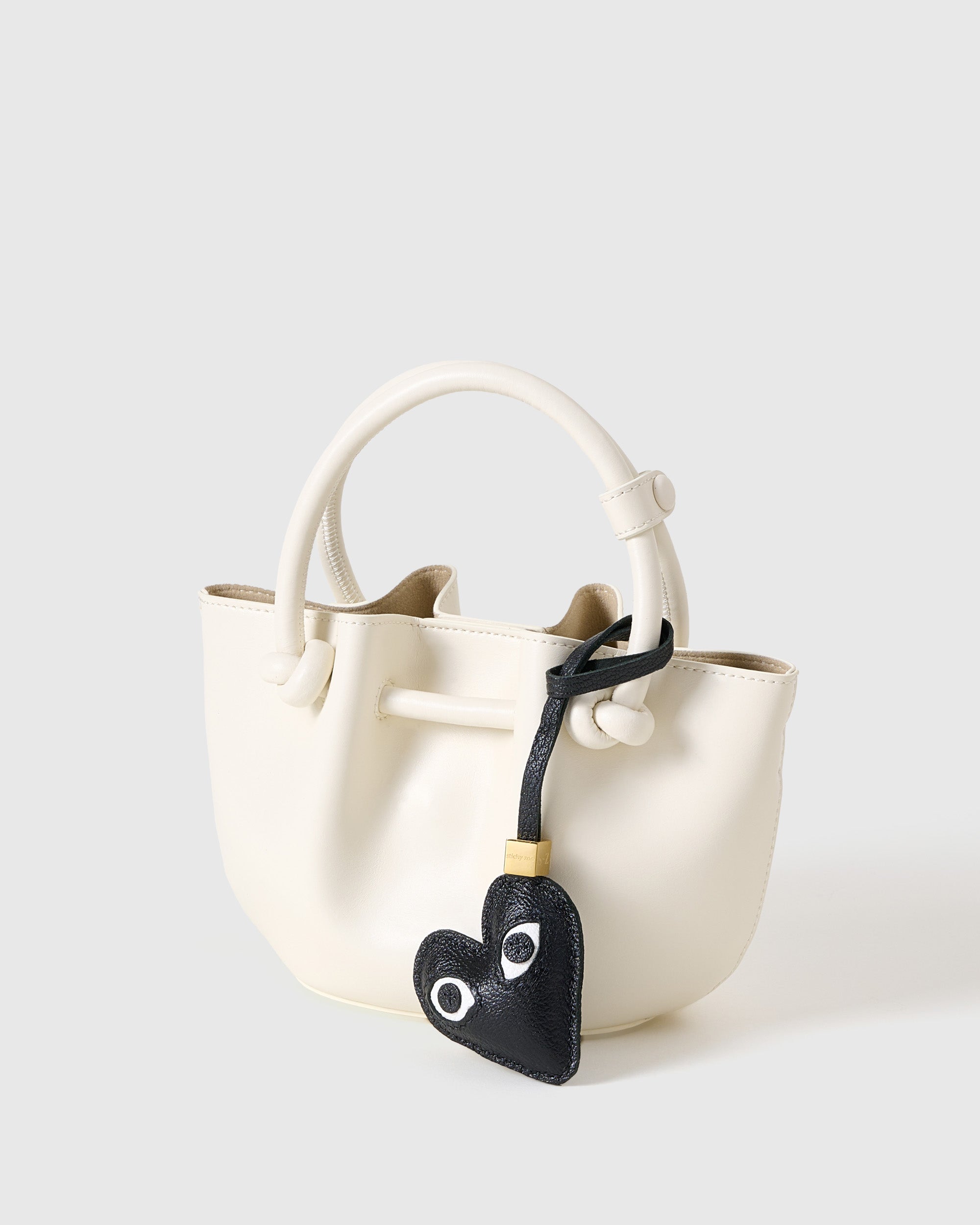 Heart Bag Charm & Keychain - Handmade French Leather
