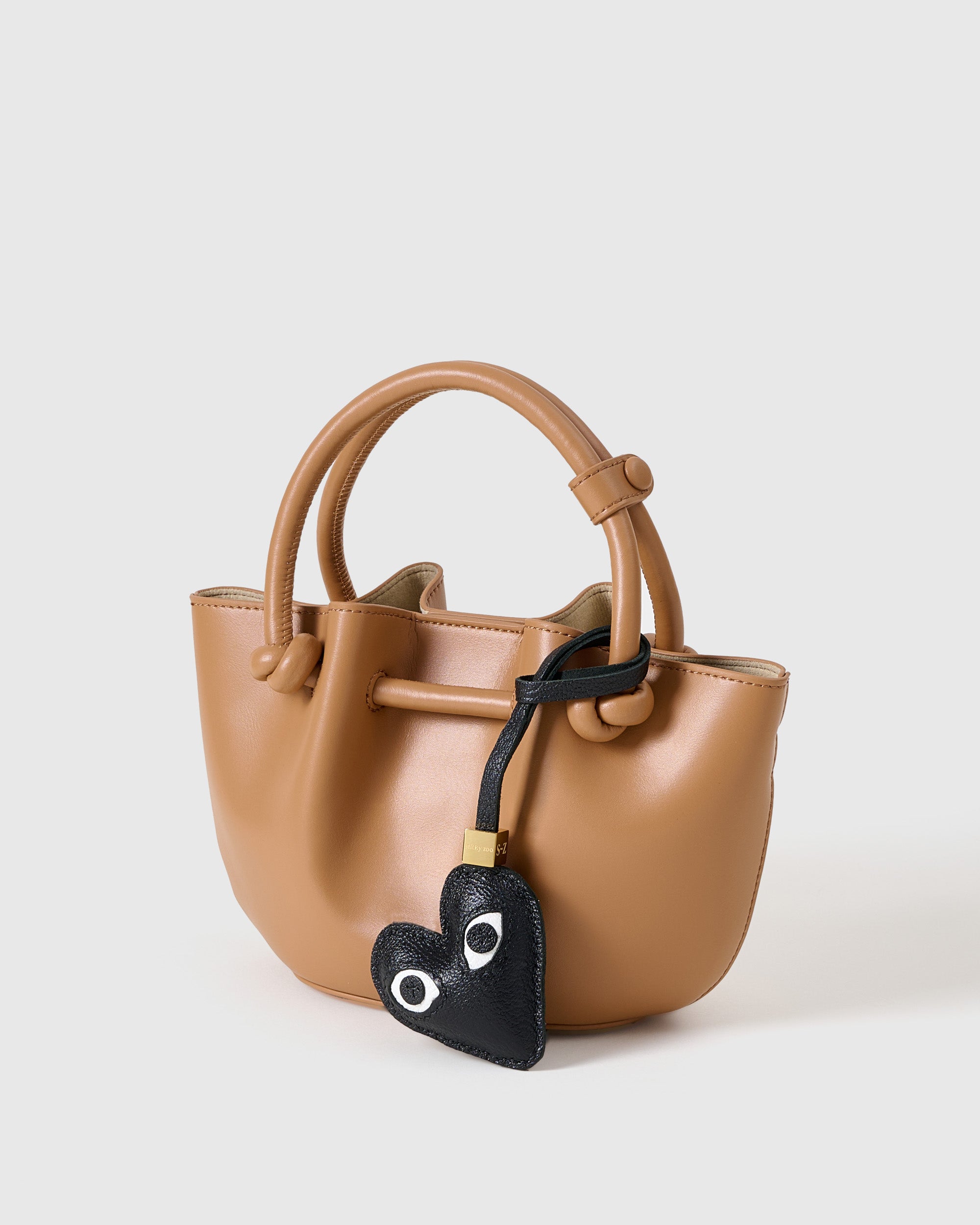 Heart Bag Charm & Keychain - Handmade French Leather