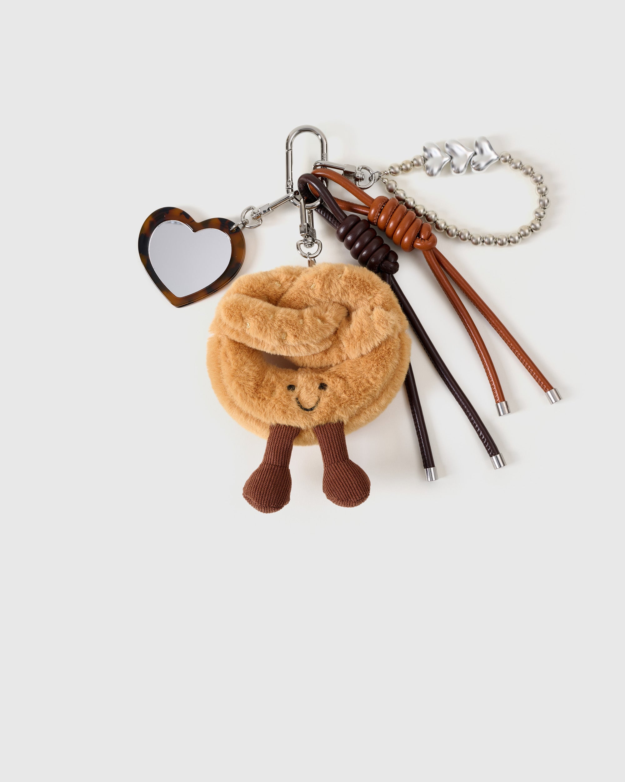 SMILEY PRETZEL HEART STACK CHARM