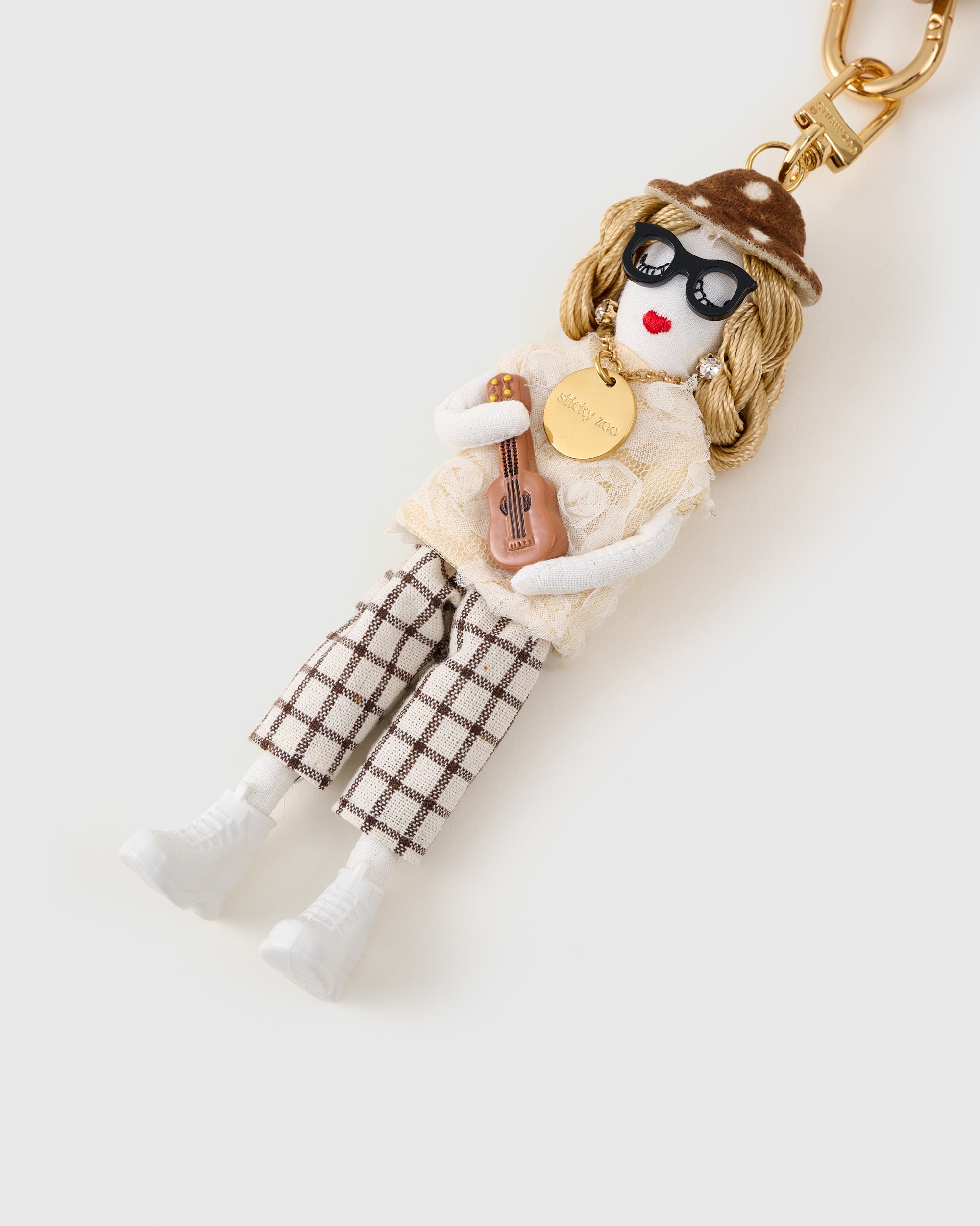 STICKY ZOO – SAINT VIVI Stack Charm – Handmade Guitar & Gold Heart