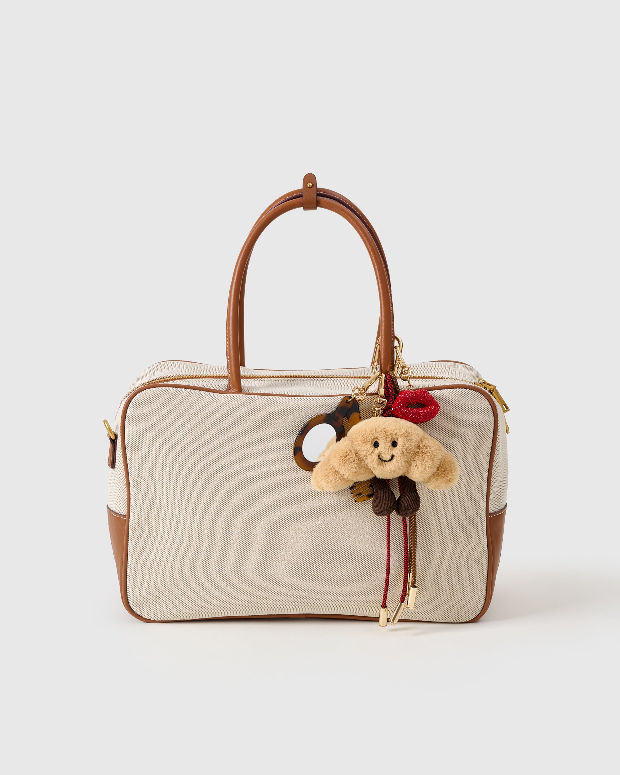 Sticky Zoo® Kiss-Me Croissant Girl Stack Charm – Mirror & Lips