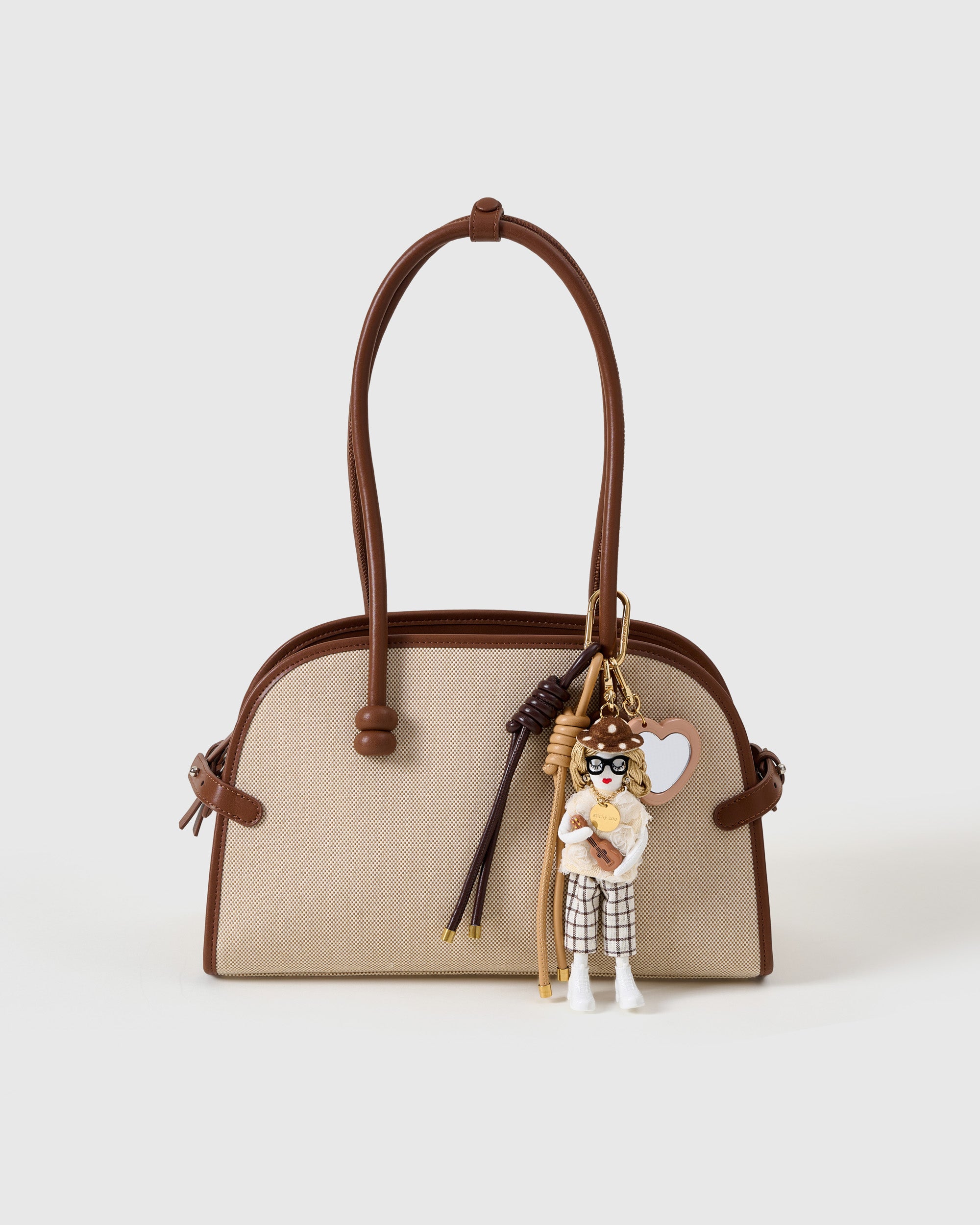 SAINT VIVI Stack Charm – Handmade Guitar & Gold Heart Bag Charm