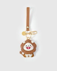 LION CHARM — French Alran leather from Tarn, France, founded 1903, Entreprise du Patrimoine Vivant.
