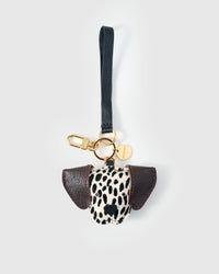 Handmade Dalmatian Spot leather bag charm — built to last from full-grain French Alran goatskin. STICKYZOO.