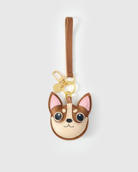 Handmade Chihuahua leather bag charm — built to last from full-grain French Alran goatskin. STICKYZOO.