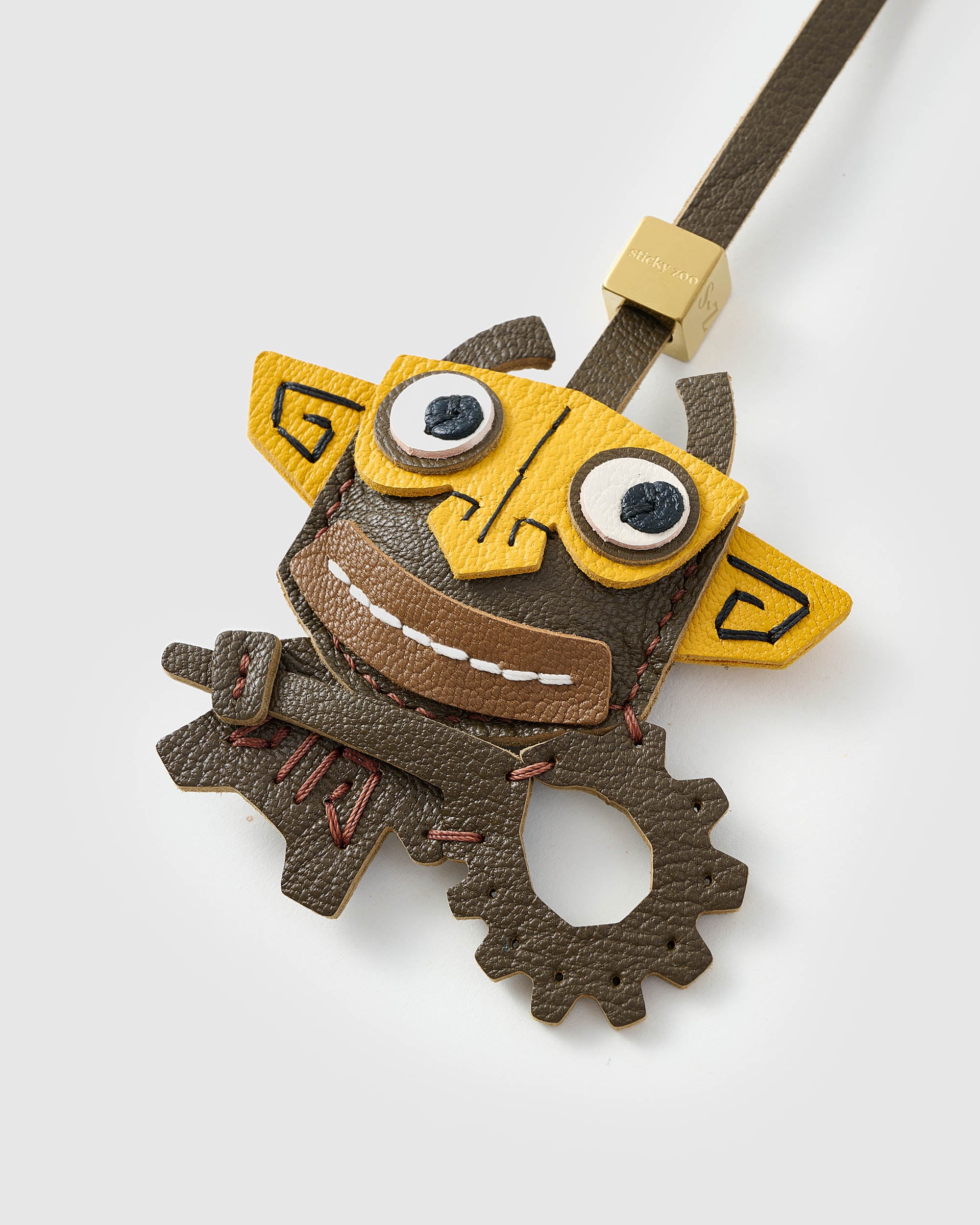 STICKY ZOO® – Gear Goblin Leather Bag Charm & Keychain – Handmade