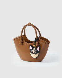 Handmade Chihuahua leather bag charm — built to last from full-grain French Alran goatskin. STICKYZOO.