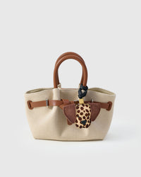 Handmade Dalmatian Spot leather bag charm — French Alran goatskin from a tannery founded in 1903 in Tarn, France. STICKYZOO.