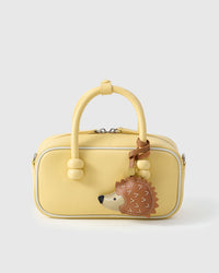 HEDGEHOG CHARM charm on a bag — real French Alran leather, 3 days by hand.