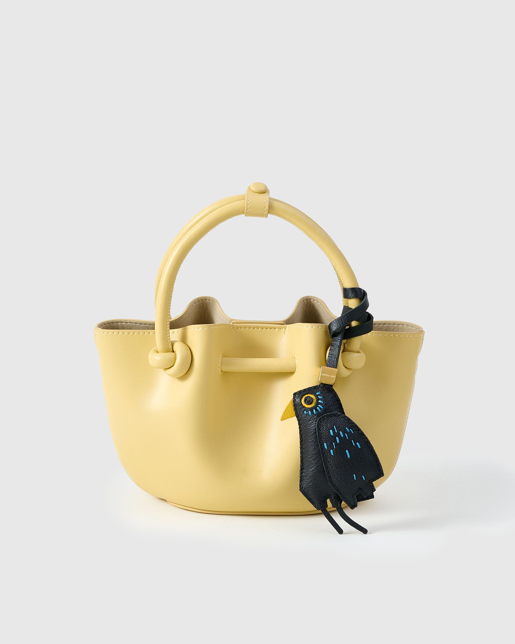 Black Bird Bag Charm and Keychain – Handmade Leather Bird