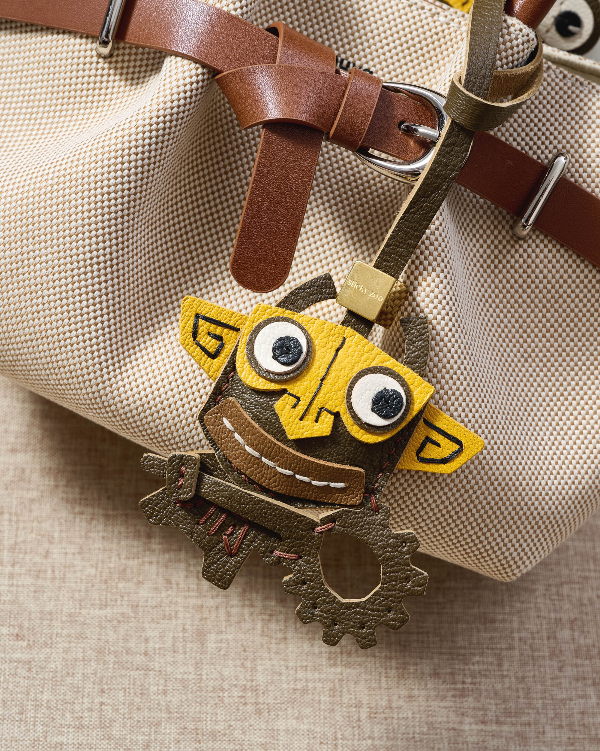 STICKY ZOO® – Gear Goblin Leather Bag Charm & Keychain – Handmade
