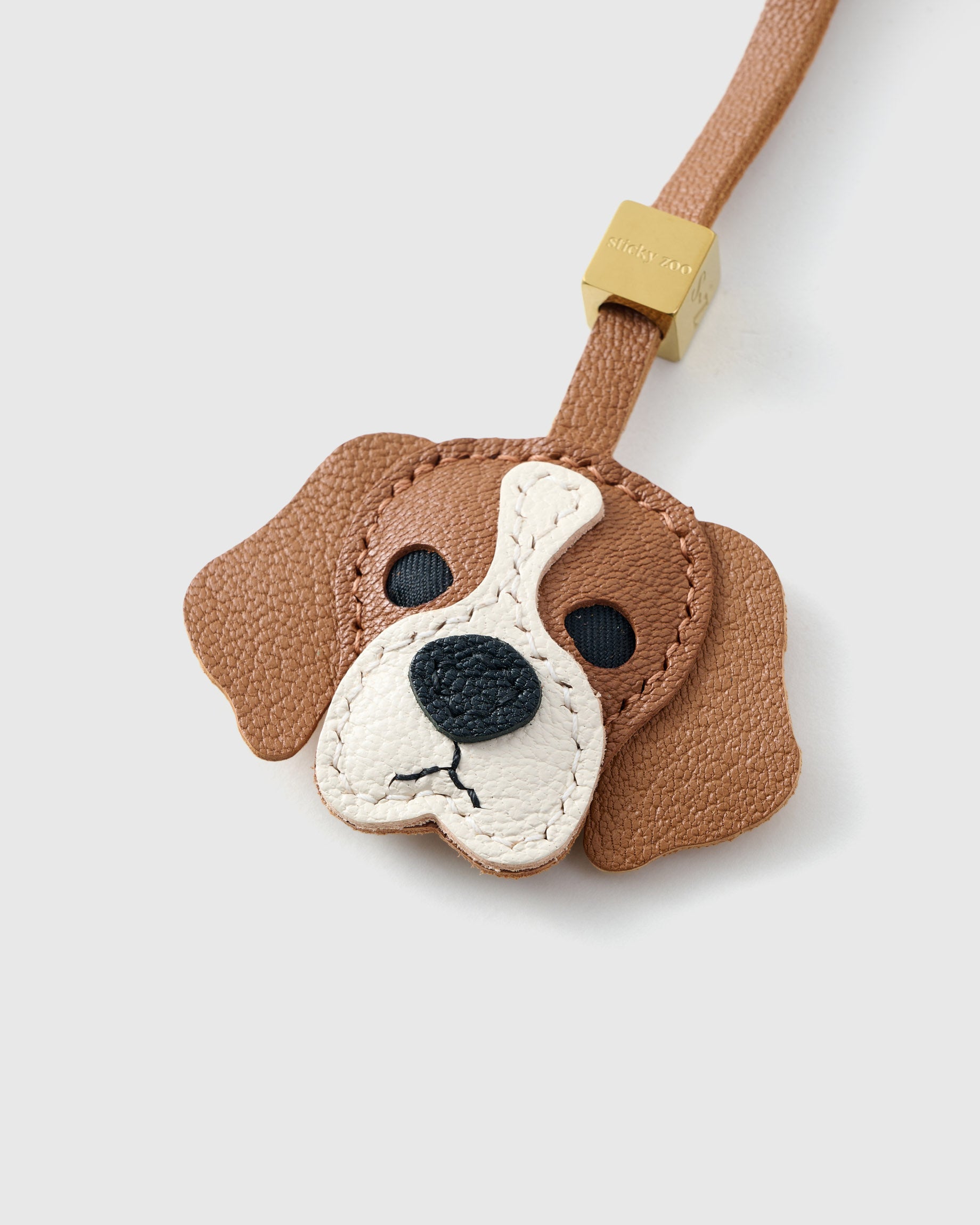 Beagle Leather Charm — Hand-Cut French Leather | STICKYZOO