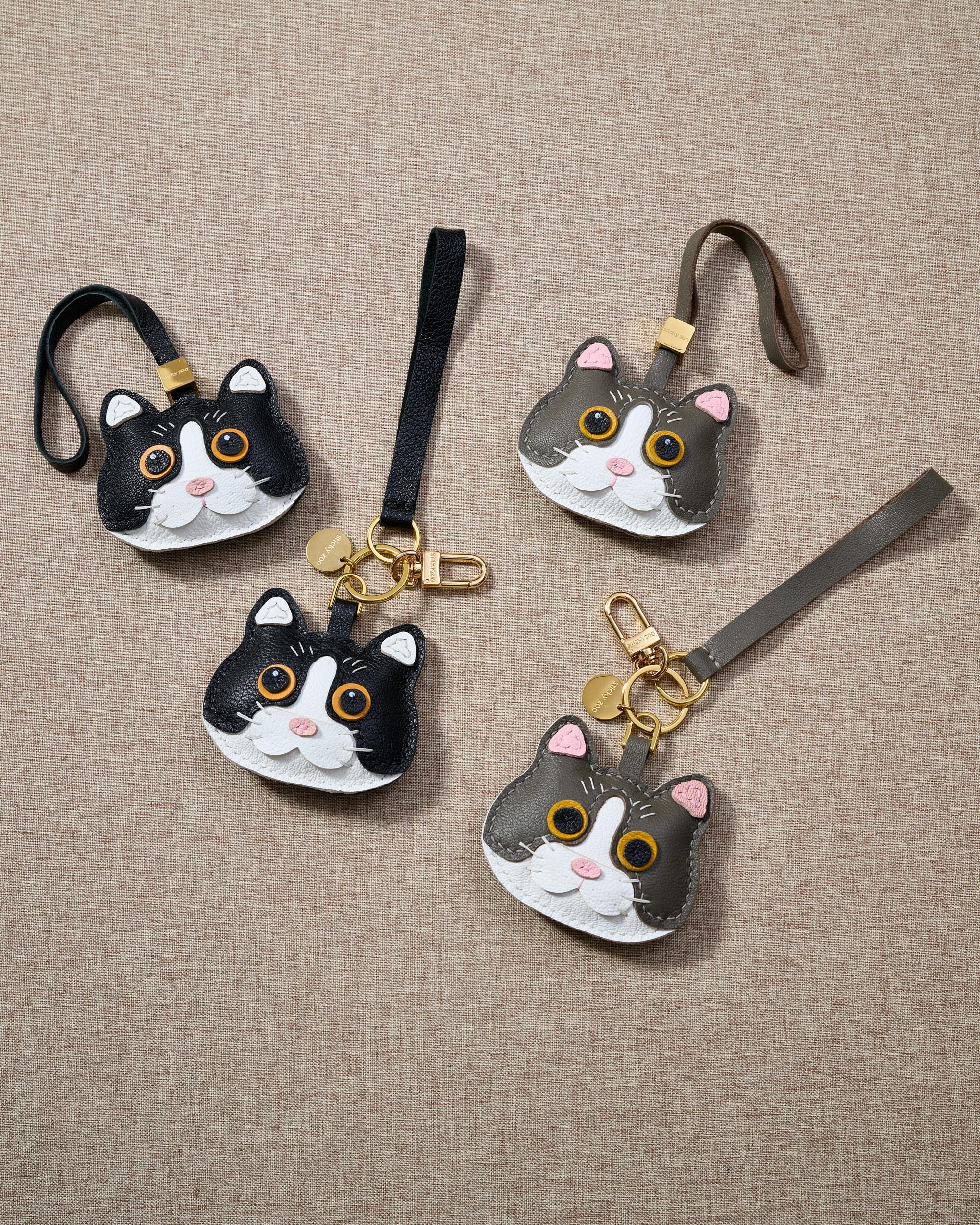 STICKY ZOO® – British Shorthair Gray Cat Leather Bag Charm