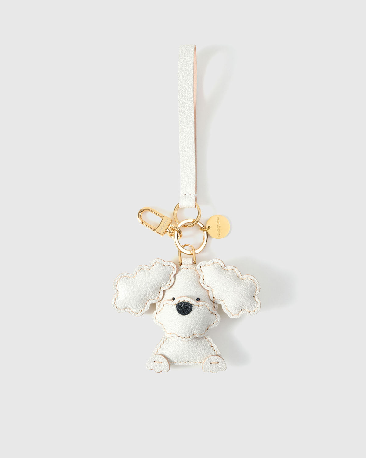 Cream Poodle Puppy Leather Charm — Handmade in France – STICKYZOO®