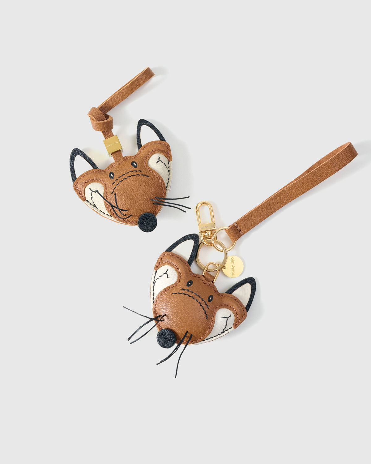 Fox Leather Bag Charm — Handmade French Alran Goatskin – STICKYZOO®