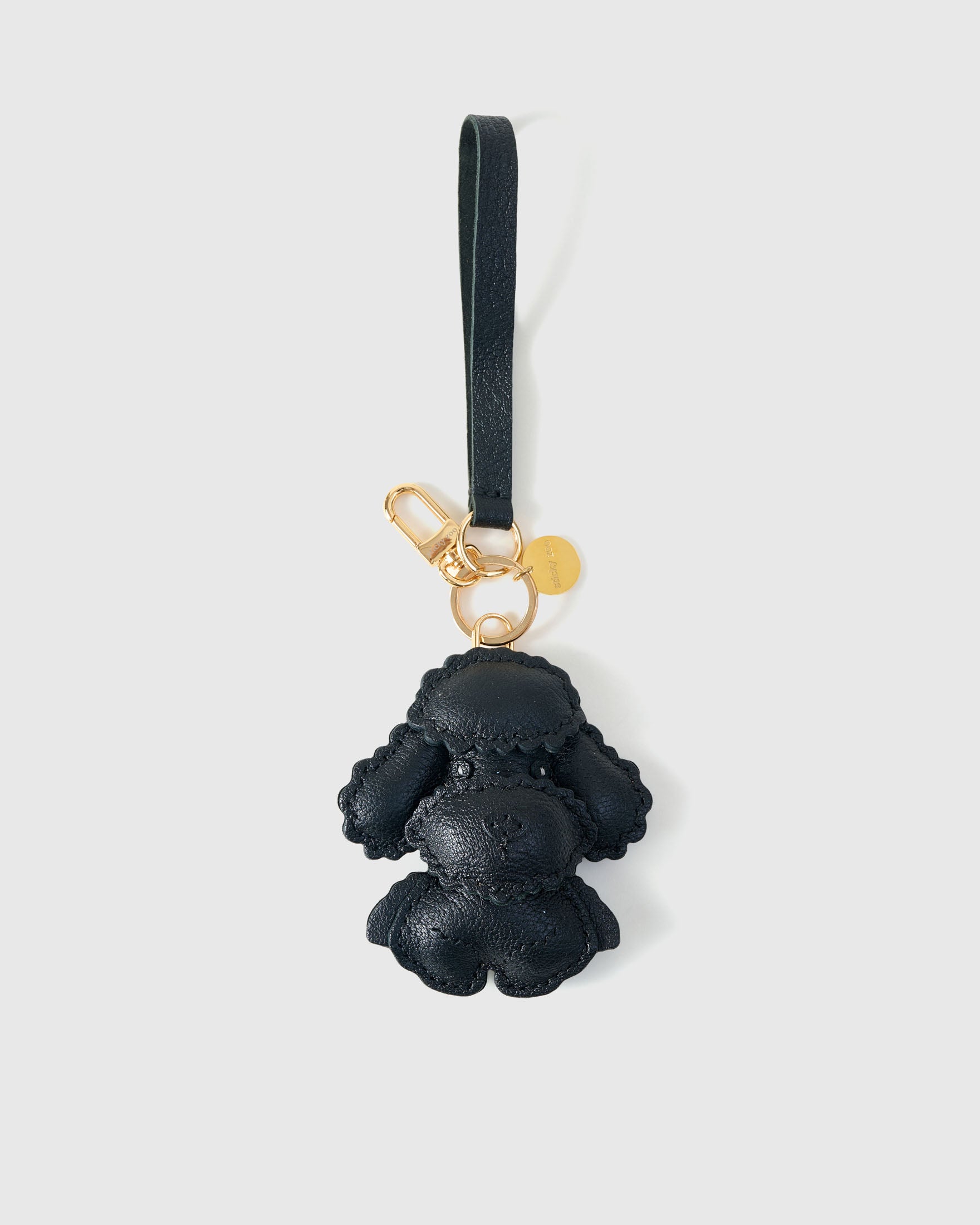 Sticky Zoo® - Black Poodle Bag Charm - Handmade Leather Bag Charm