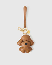 Handmade Poodle leather bag charm — French Alran goatskin from a tannery founded in 1903 in Tarn, France. STICKYZOO.