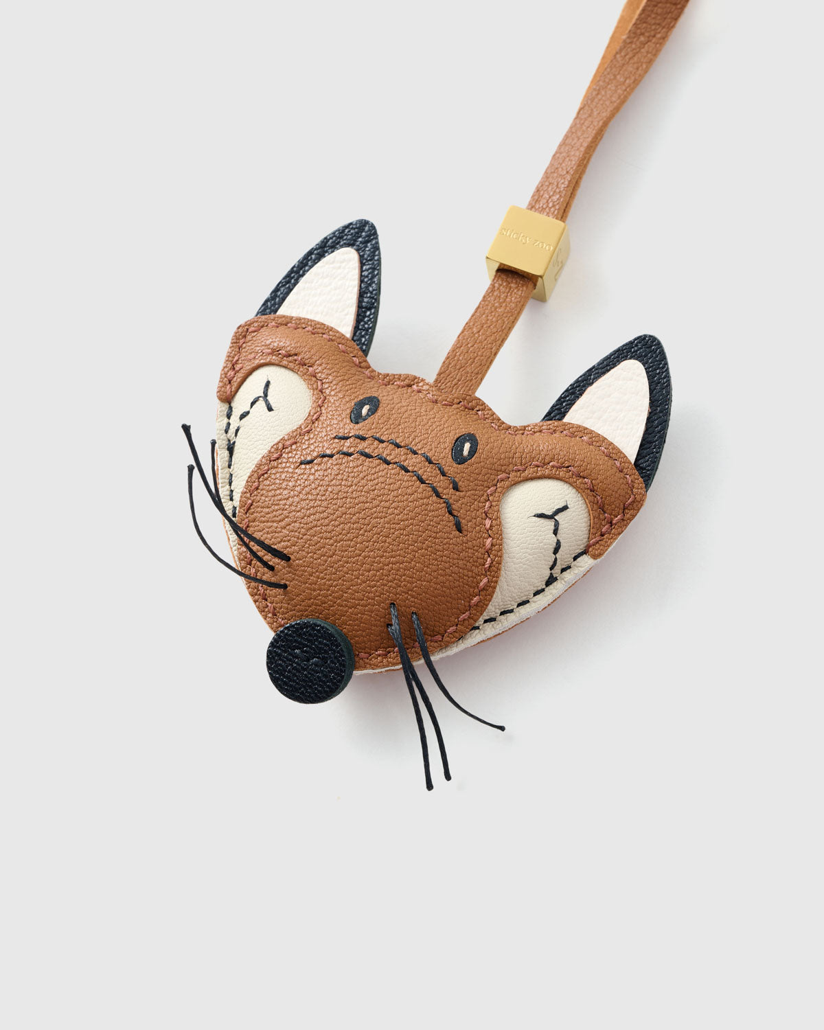 Fox Leather Bag Charm & Keychain – Handmade Gift for Animal Lovers