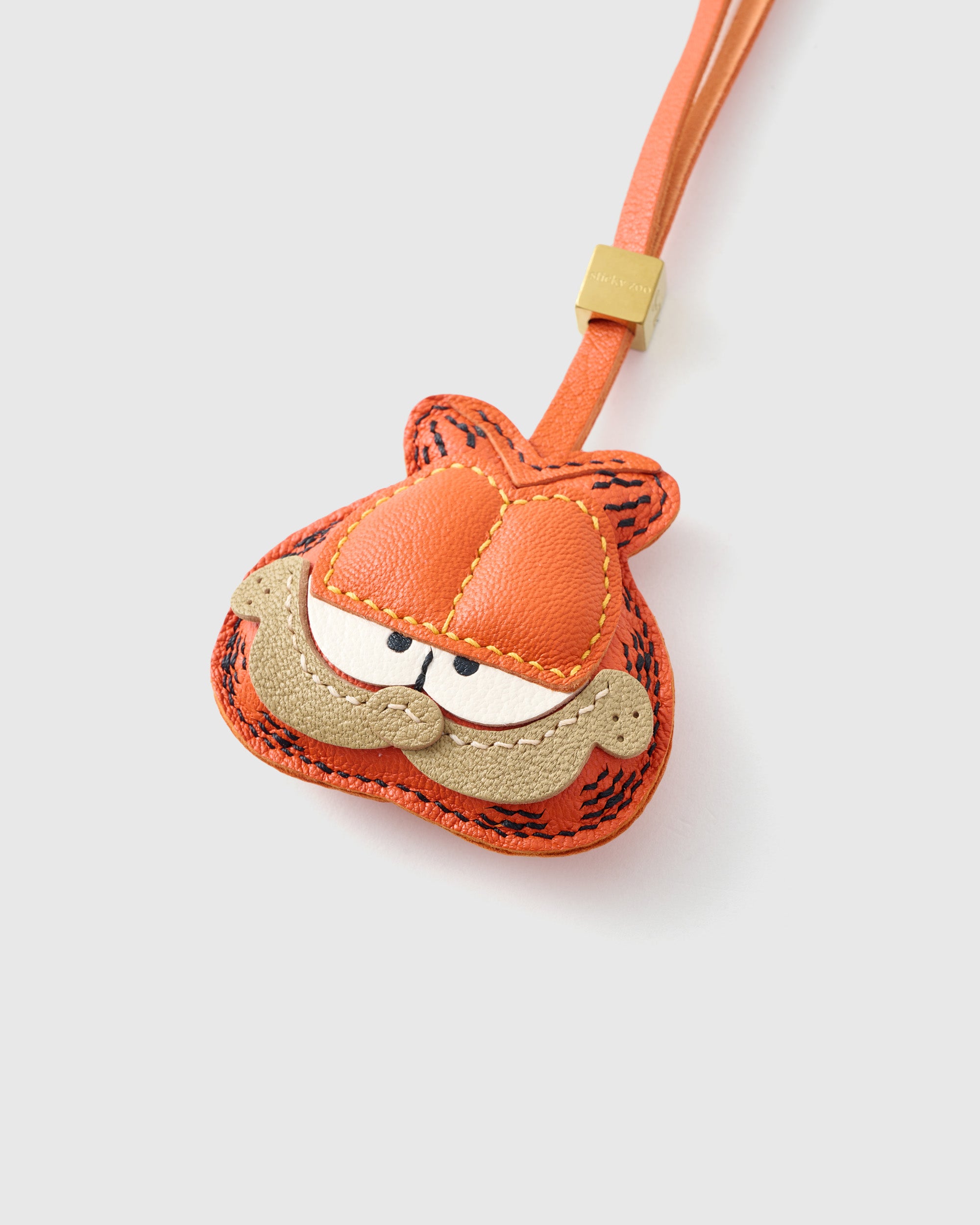 Orange Cat Leather Bag Charm & Keychain – Handmade Statement Gift