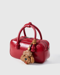 Handmade Poodle leather bag charm — built to last from full-grain French Alran goatskin, hand-layered, hand-stitched. STICKYZOO Amsterdam design.
