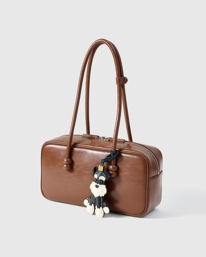 Black Urban Schnauzer Leather Charm — Hand-Cut French Leather