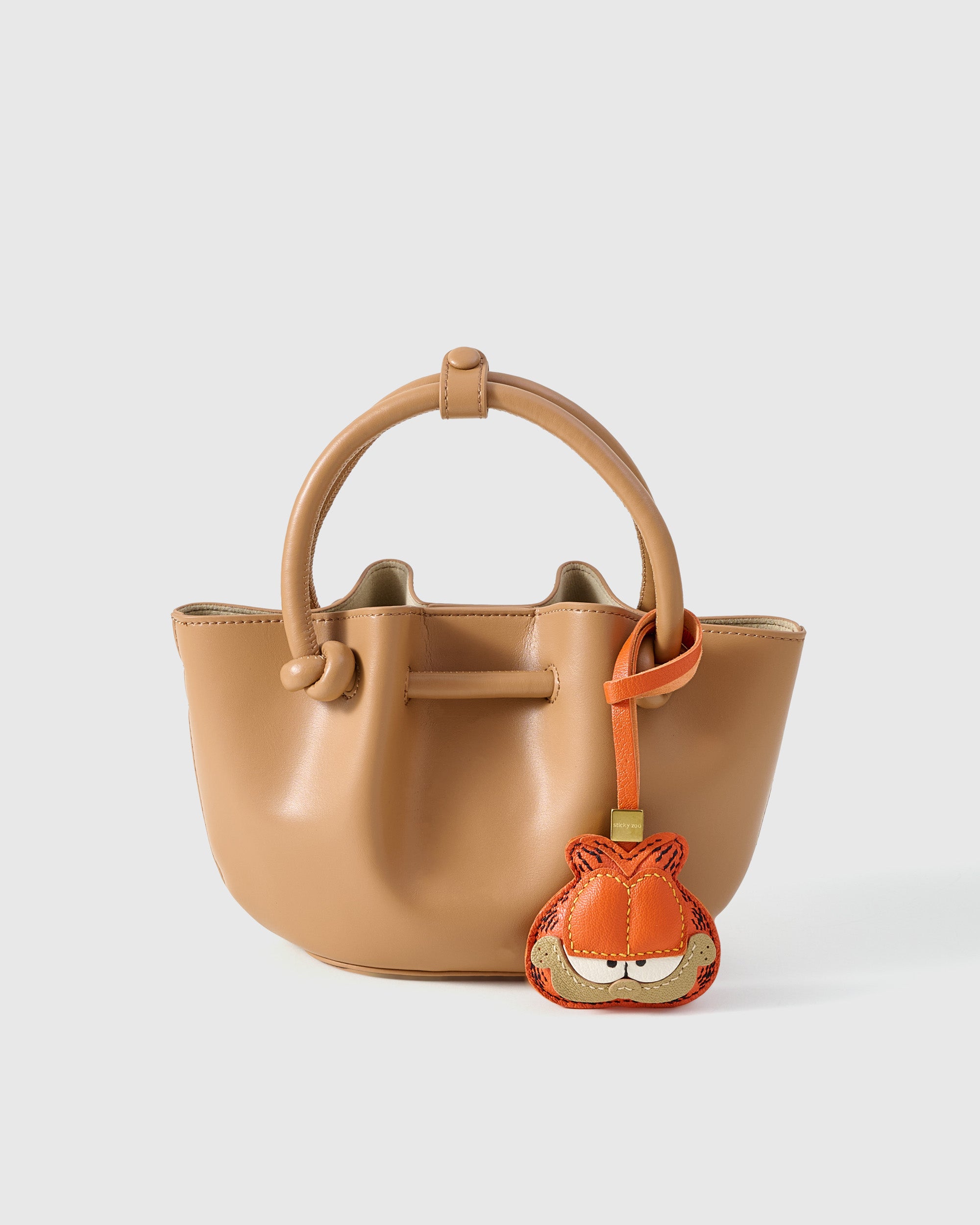 STICKY ZOO® – Orange Cat Leather Bag Charm & Keychain