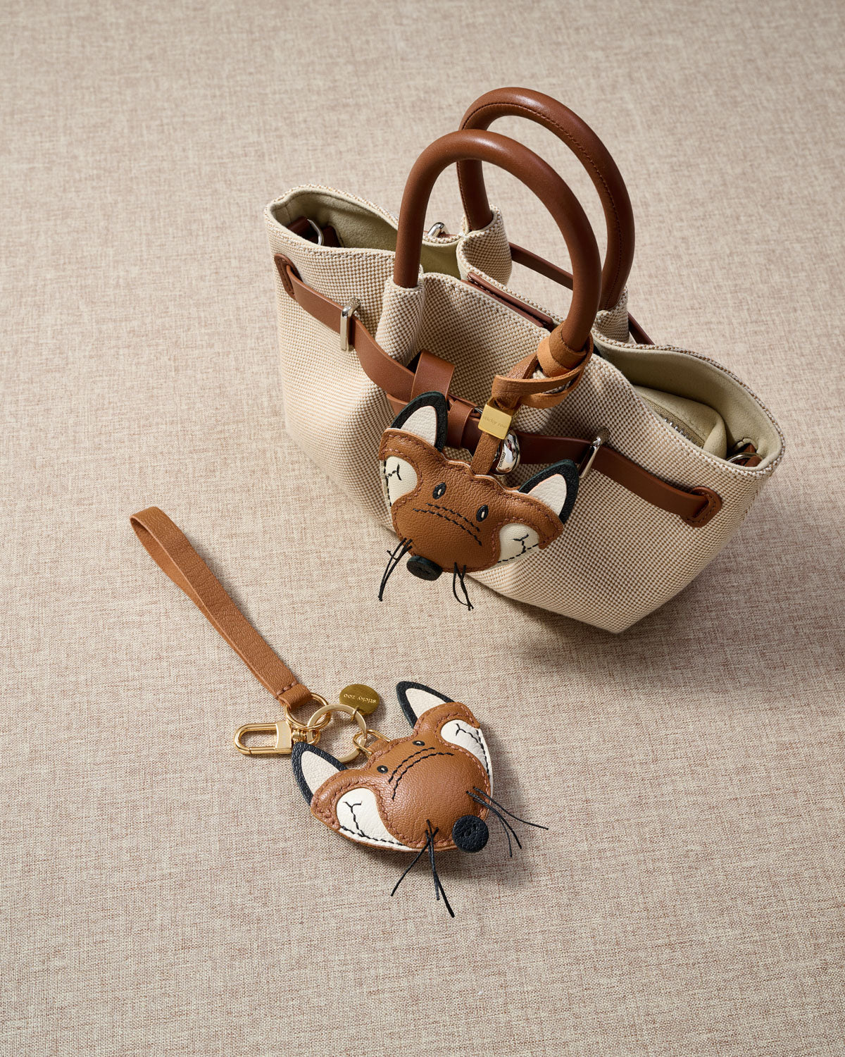 小物 sticky zoo BAG CHARMS & KEYCHAINS STICKY ZOO® – Fox Leather Bag Charm & Keychain – Handmade