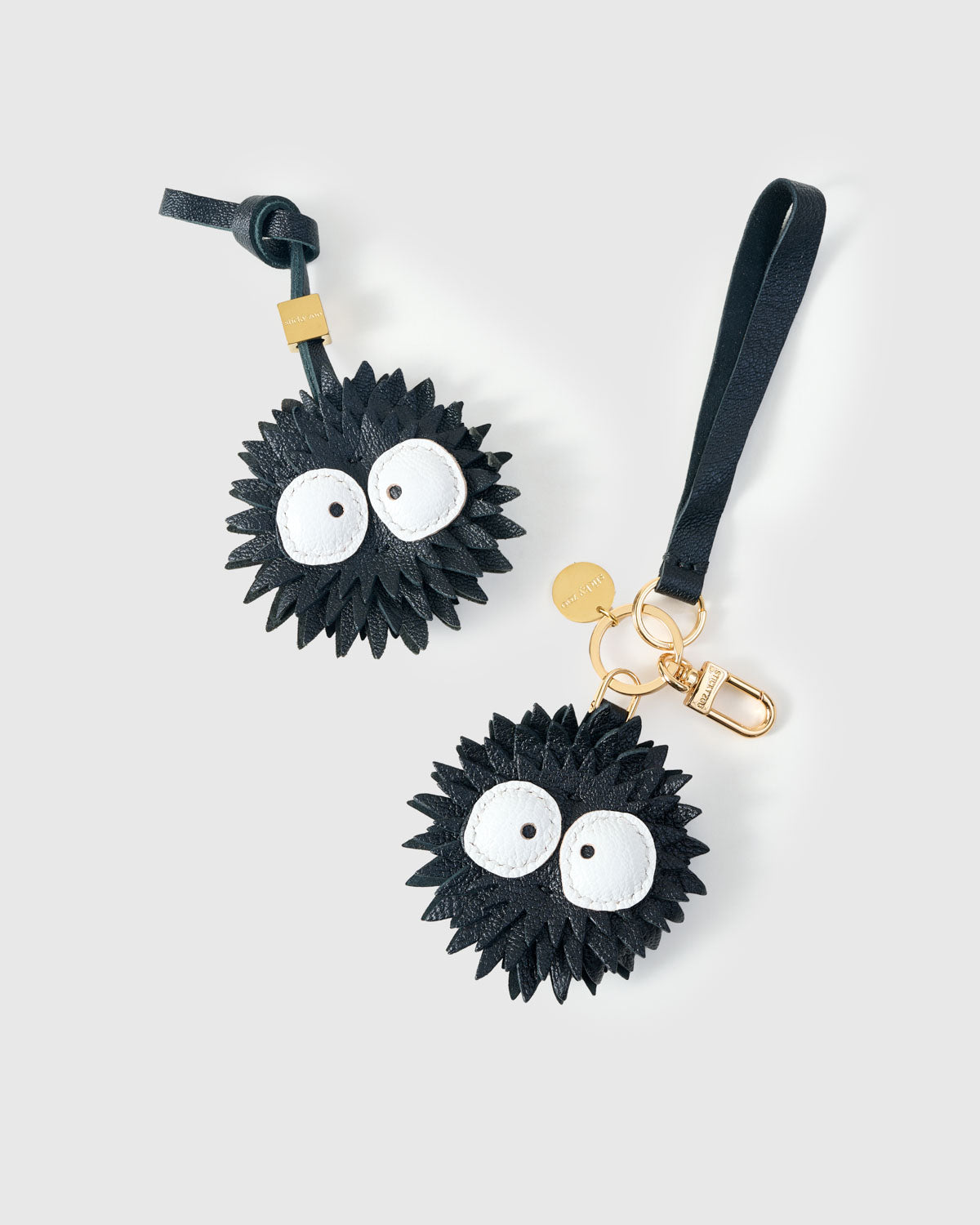 Susuwatari Leather Bag Charm & Keychain – Handmade in Black