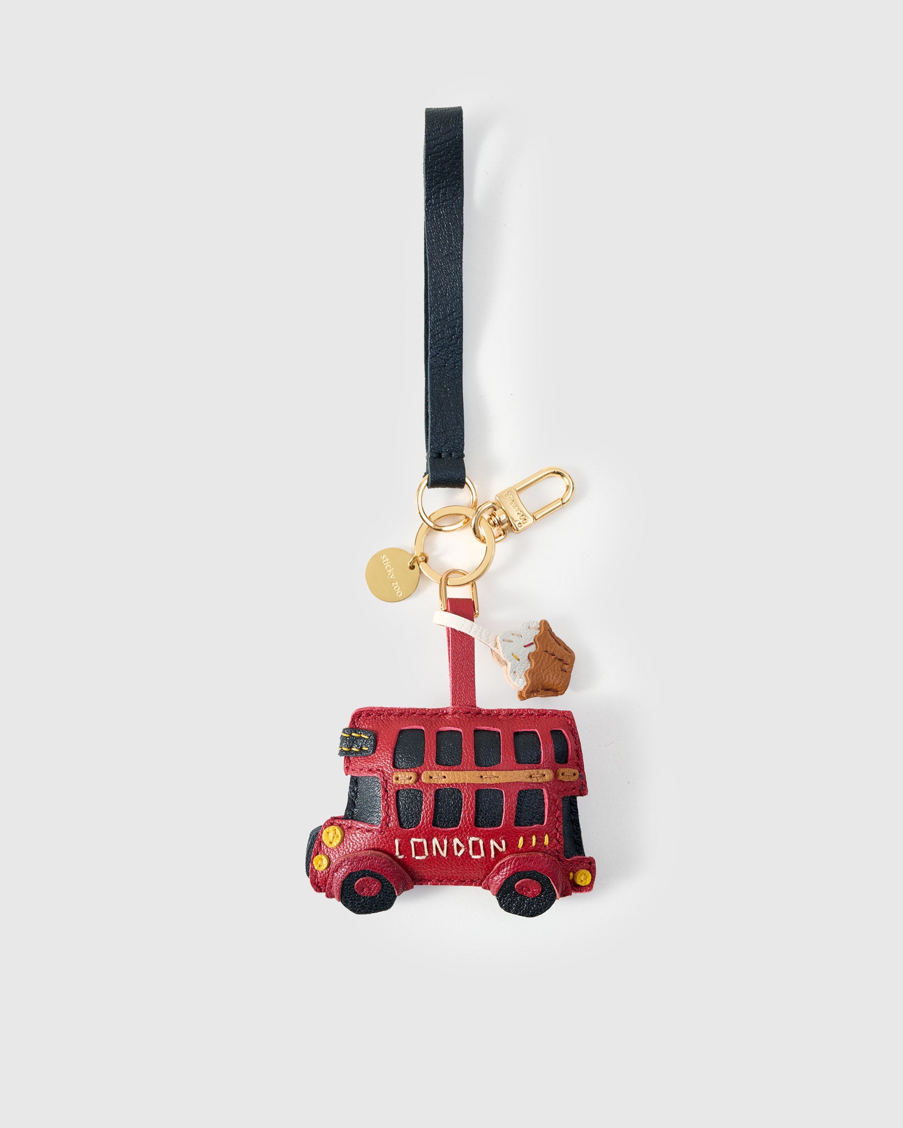 London Bus Leather Bag Charm & Keychain – Luxury Gift for London
