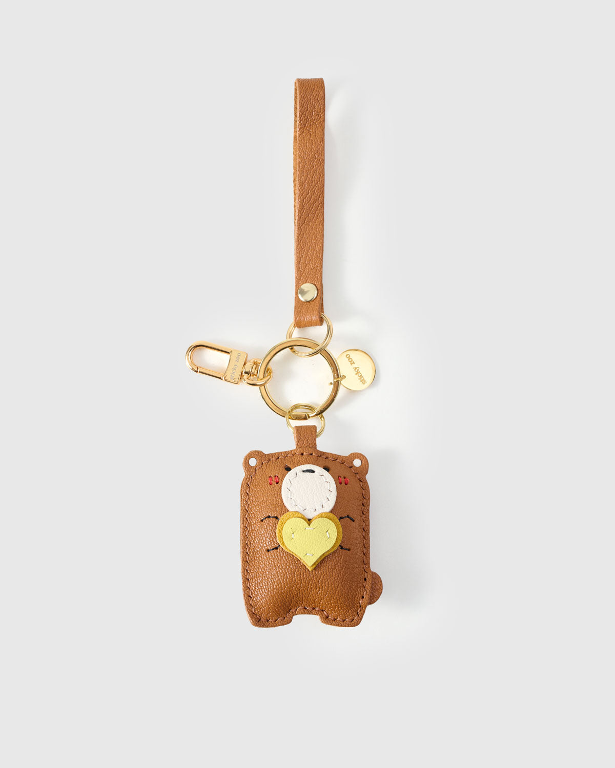 sticky zoo ウッディ チャーム STICKY ZOO® – Teddy Bear Bag Charm & Keychain – Handmade in Brown
