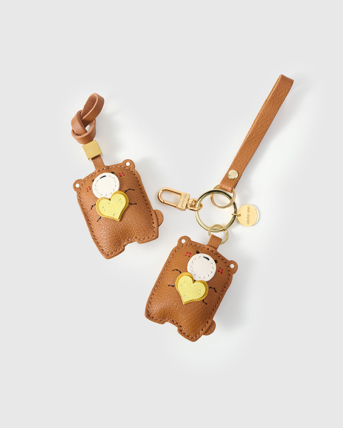 STICKY ZOO® – Teddy Bear Bag Charm & Keychain – Handmade in Brown
