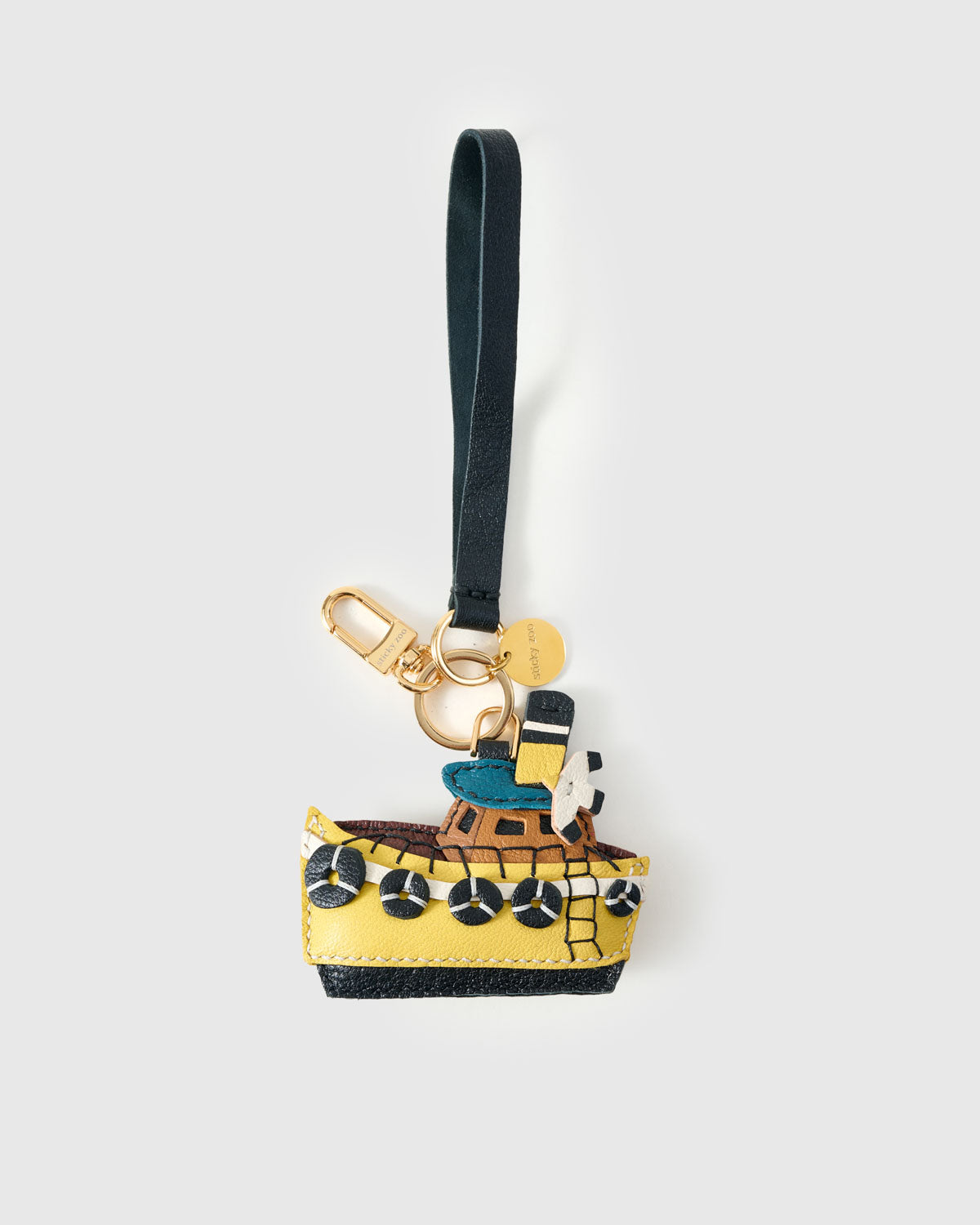 Ship Leather Bag Charm & Keychain – Handmade in Multicolor Leather