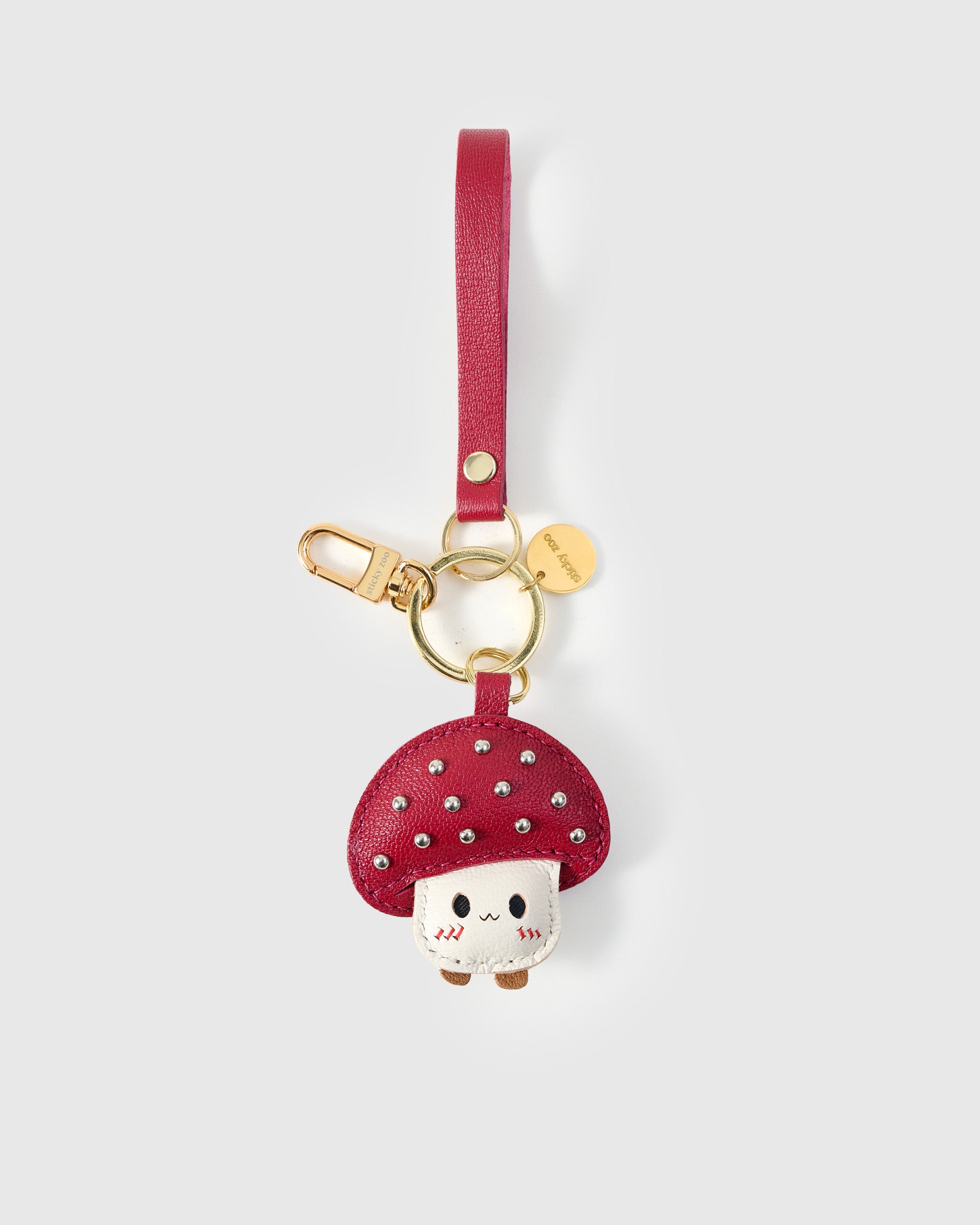 sticky zoo マッシュルームチャーム STICKY ZOO® – Mushroom Leather Bag Charm & Keychain – Handmade