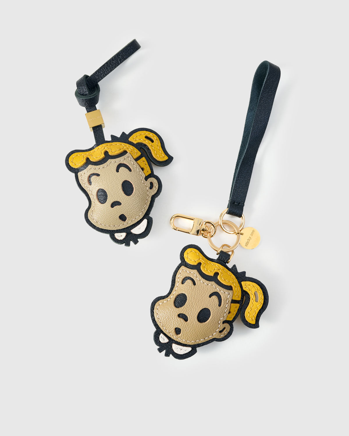 Osamu Goods Leather Bag Charm & Keychain – Handmade in Beige