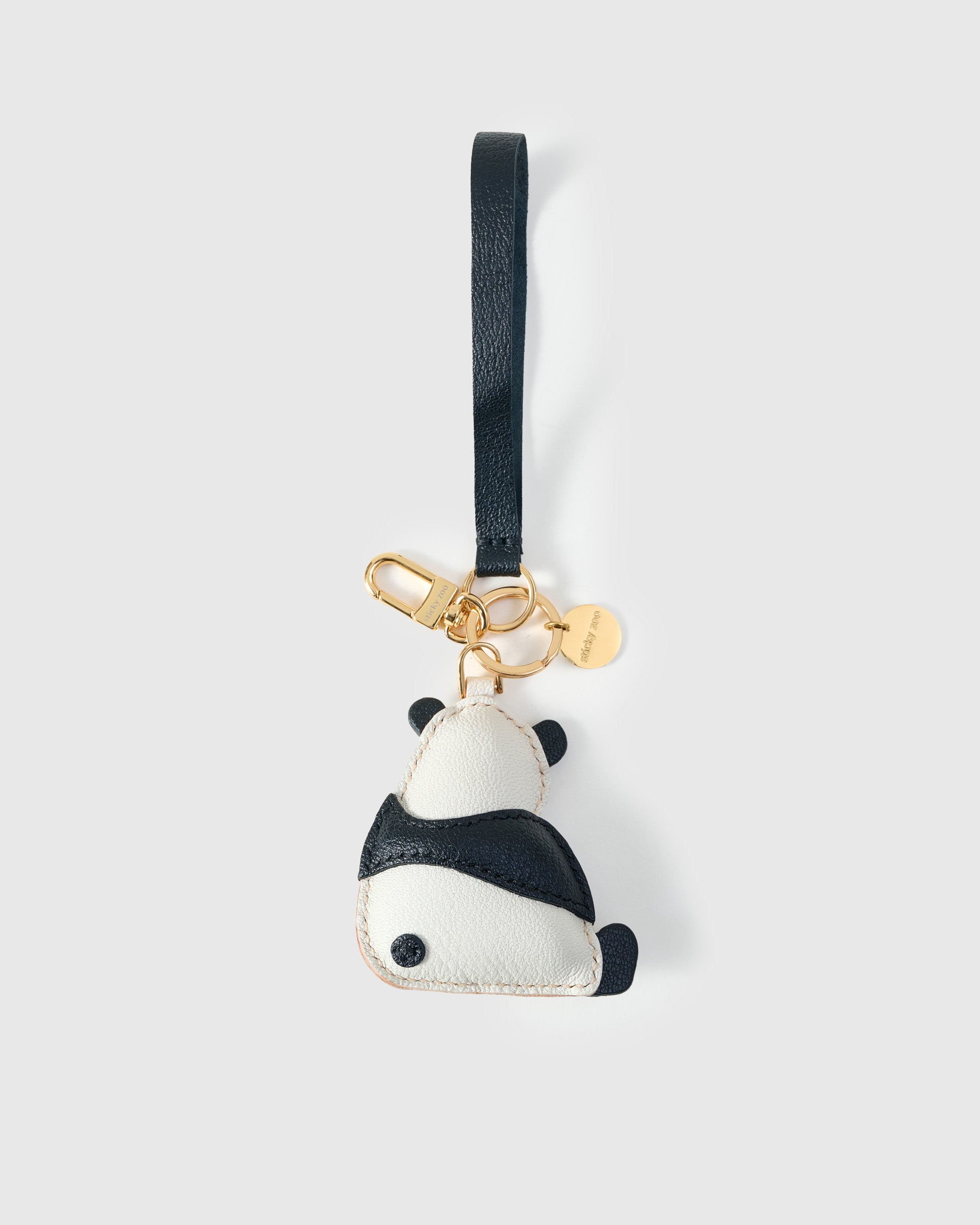 小物 sticky zoo BAG CHARMS & KEYCHAINS STICKY ZOO® – Panda Leather Bag Charm & Keychain – Handmade
