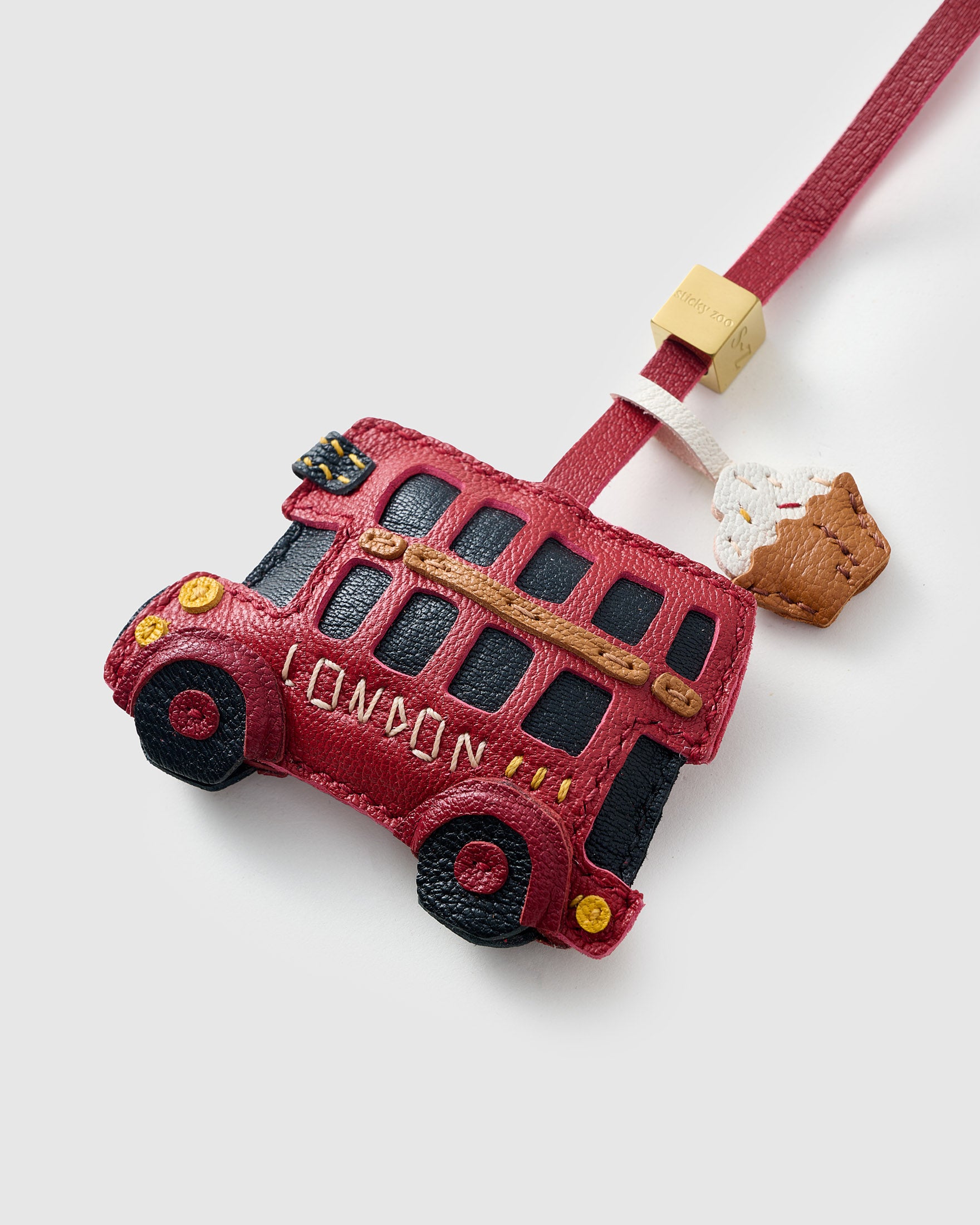 【Sticky zoo】関税/送料込み ロンドンバスチャーム Sticky Zoo® – London Bus Leather Bag Charm & Keychain