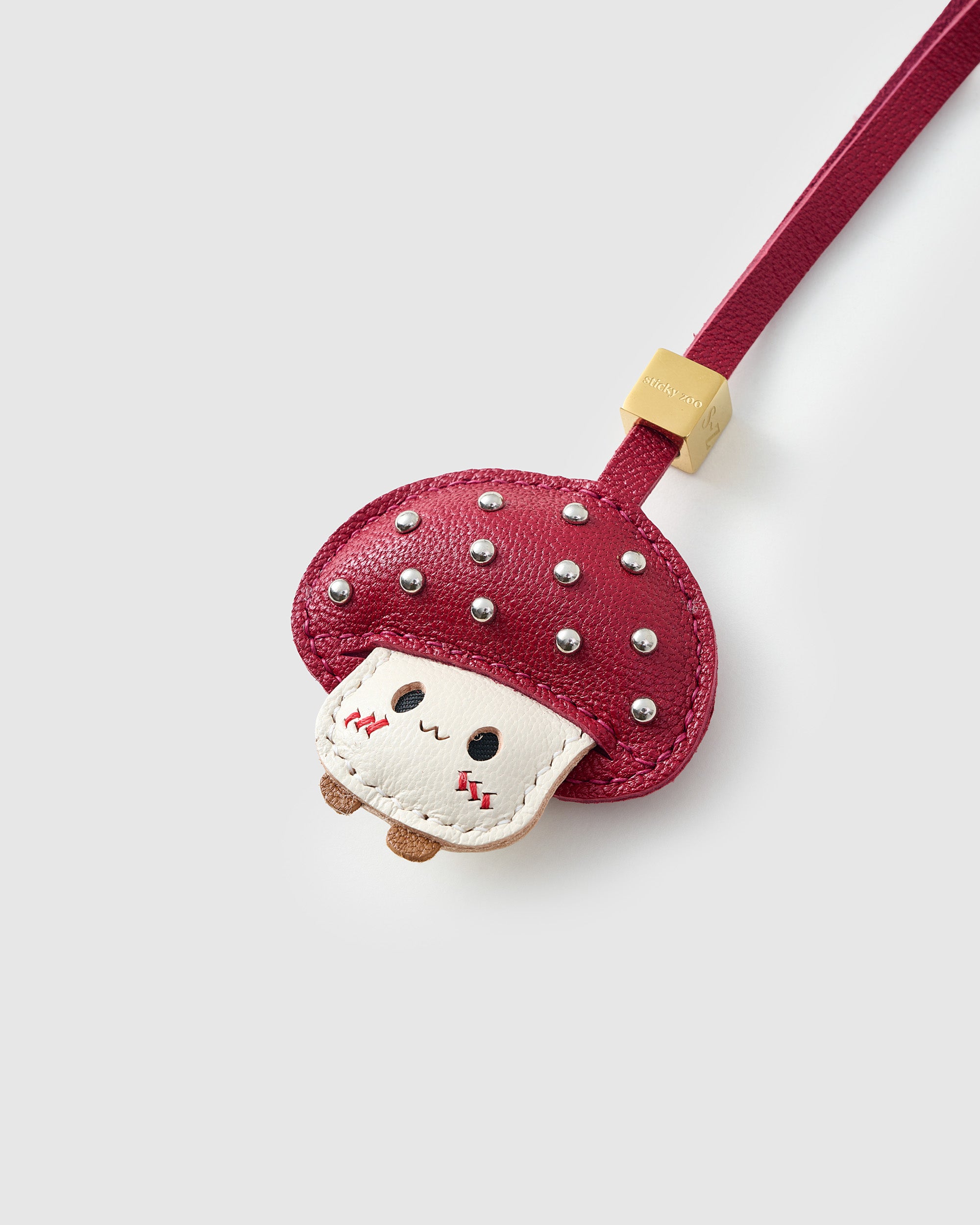 sticky zoo マッシュルームチャーム STICKY ZOO® – Mushroom Leather Bag Charm & Keychain – Handmade