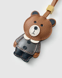TEDDY BEAR CHARM charm on a bag — real French Alran leather, 3 days by hand.