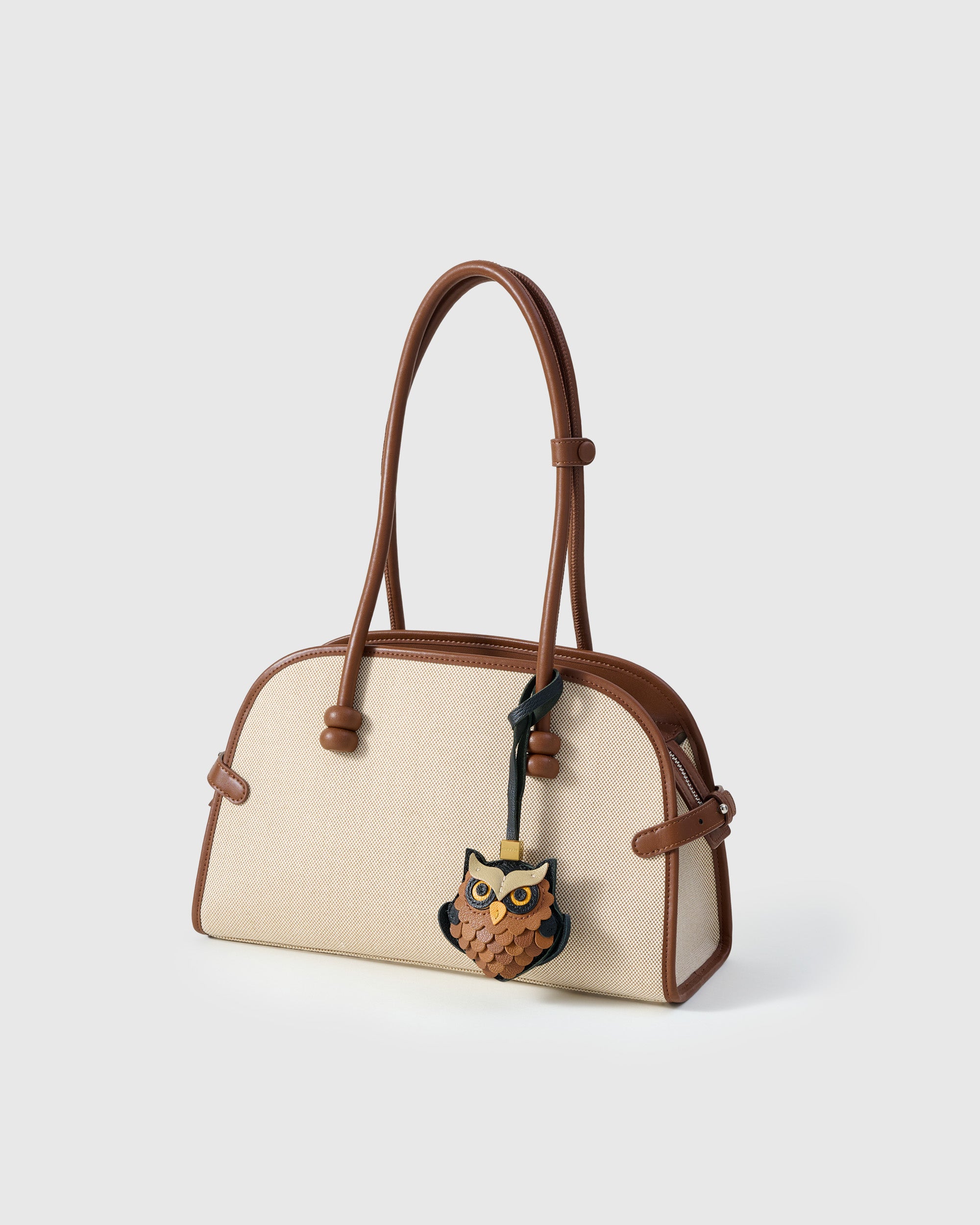 Owl Leather Bag Charm & Keychain – Handmade Gift for Bird Lovers