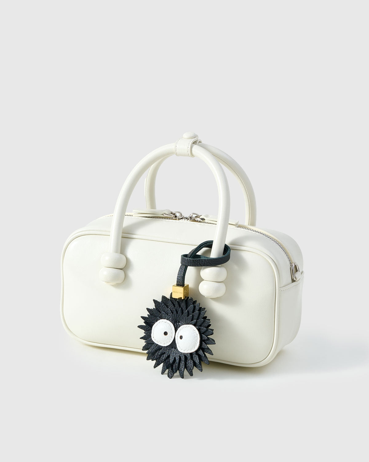 Susuwatari Leather Bag Charm & Keychain – Handmade in Black
