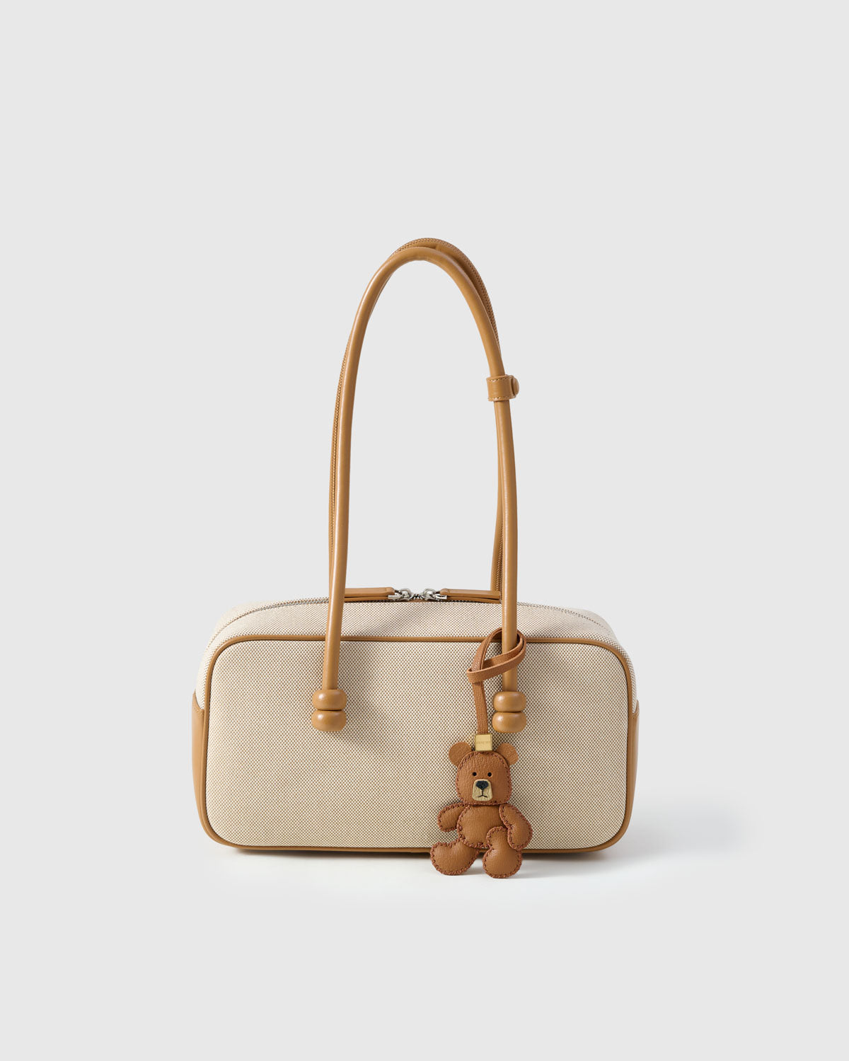 Teddy Bear Losin Leather Bag Charm & Keychain – Handmade in Brown