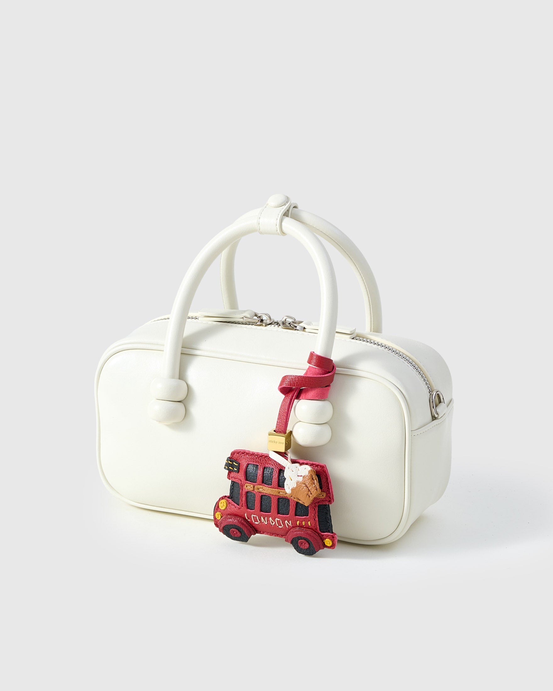 Sticky Zoo® – London Bus Leather Bag Charm & Keychain