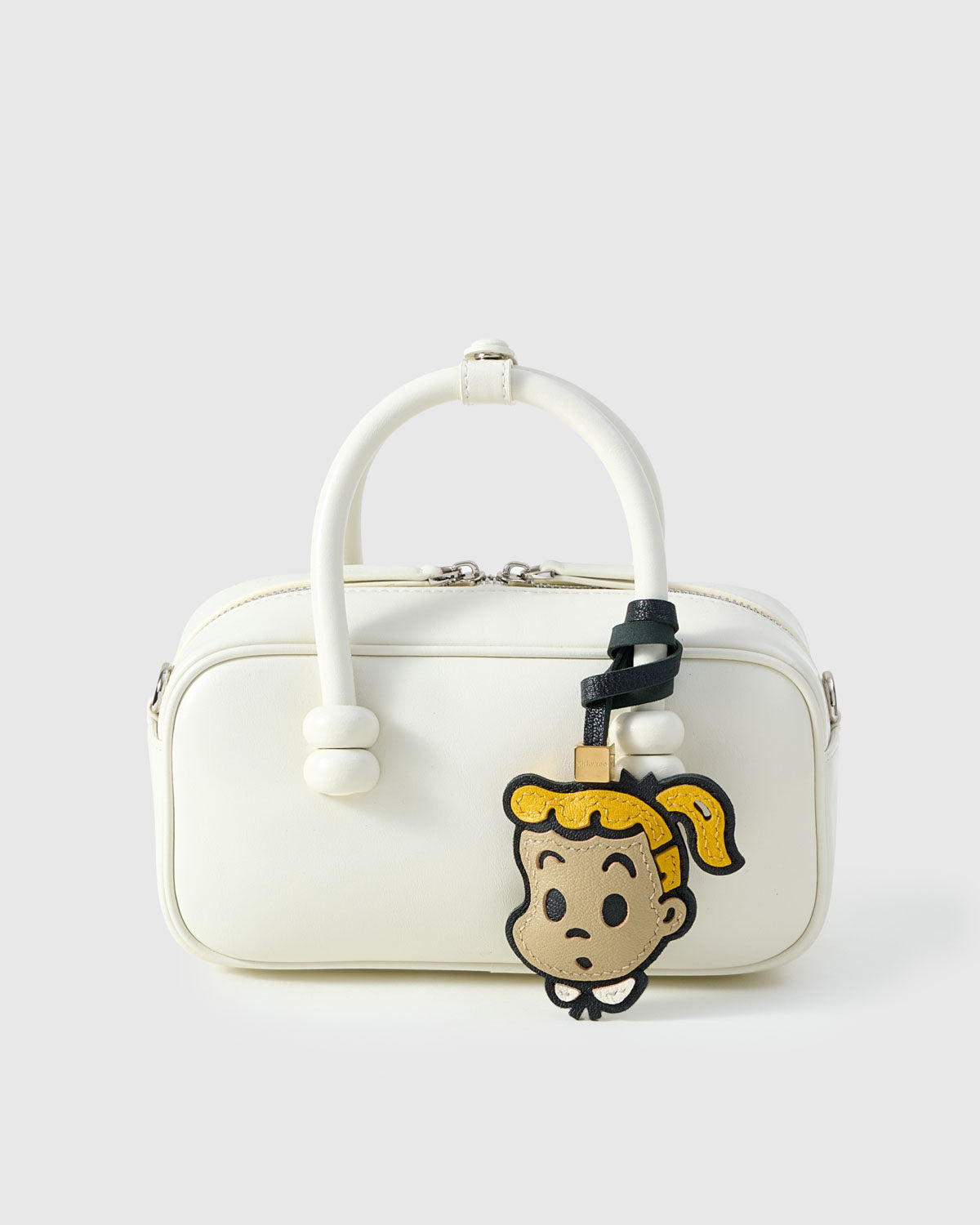 Osamu Goods Leather Bag Charm & Keychain – Handmade in Beige