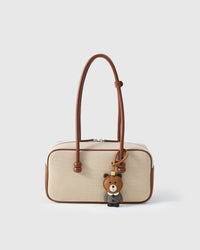 TEDDY BEAR CHARM — French Alran leather from Tarn, France, founded 1903, Entreprise du Patrimoine Vivant.
