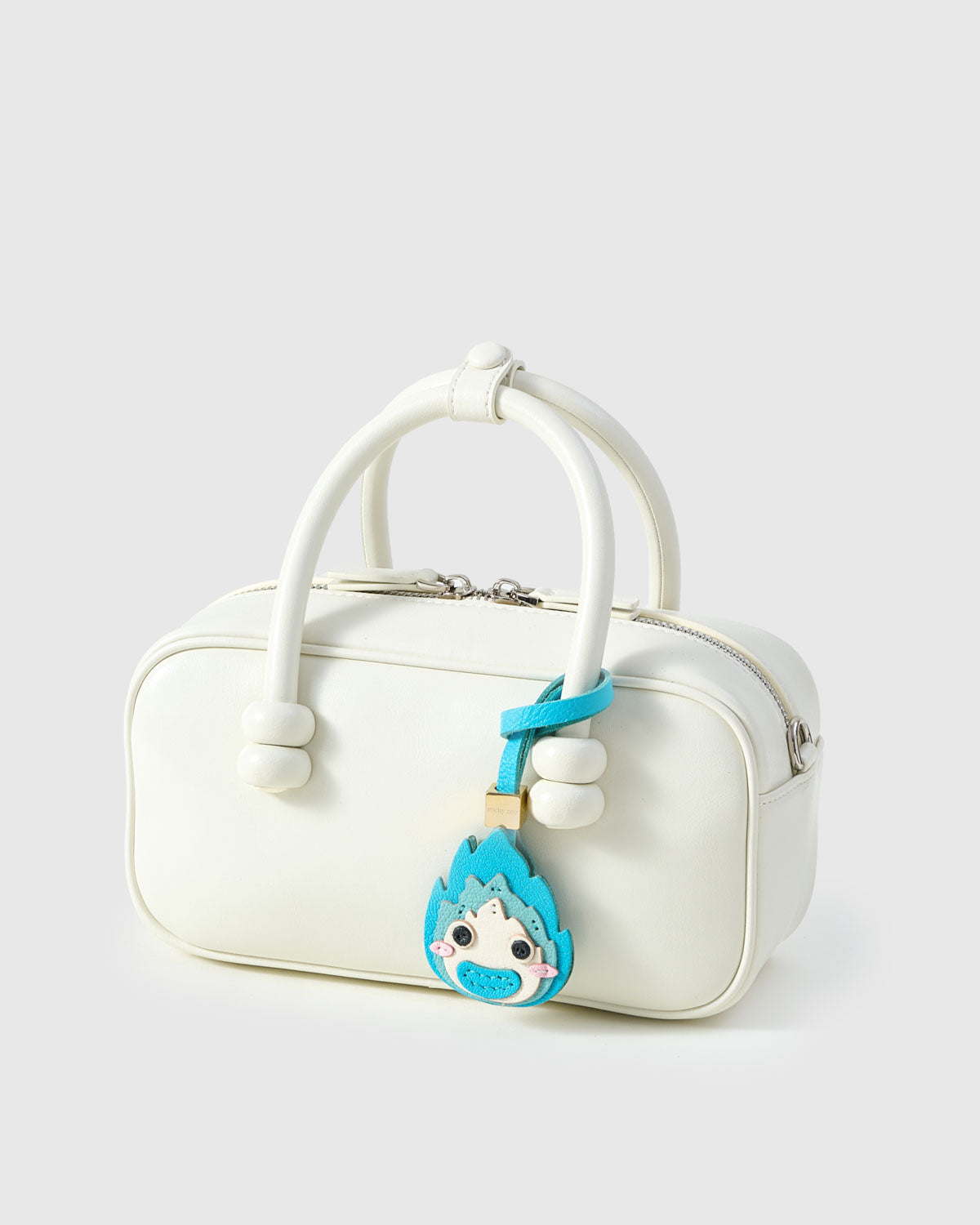 STICKY ZOO® – Calcifer Leather Bag Charm & Keychain – Handmade in