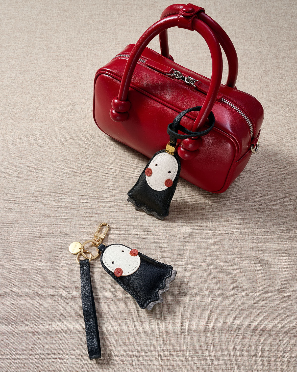 STICKY ZOO® – No Face Leather Bag Charm & Keychain – Handmade in