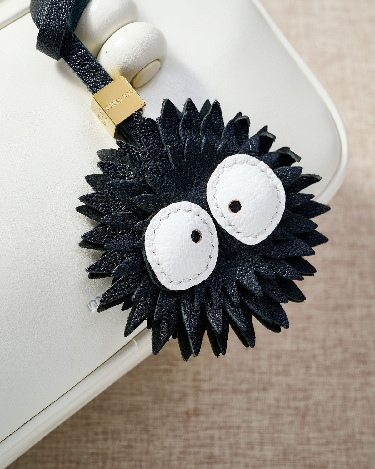 STICKY ZOO® – Susuwatari Leather Bag Charm & Keychain – Handmade
