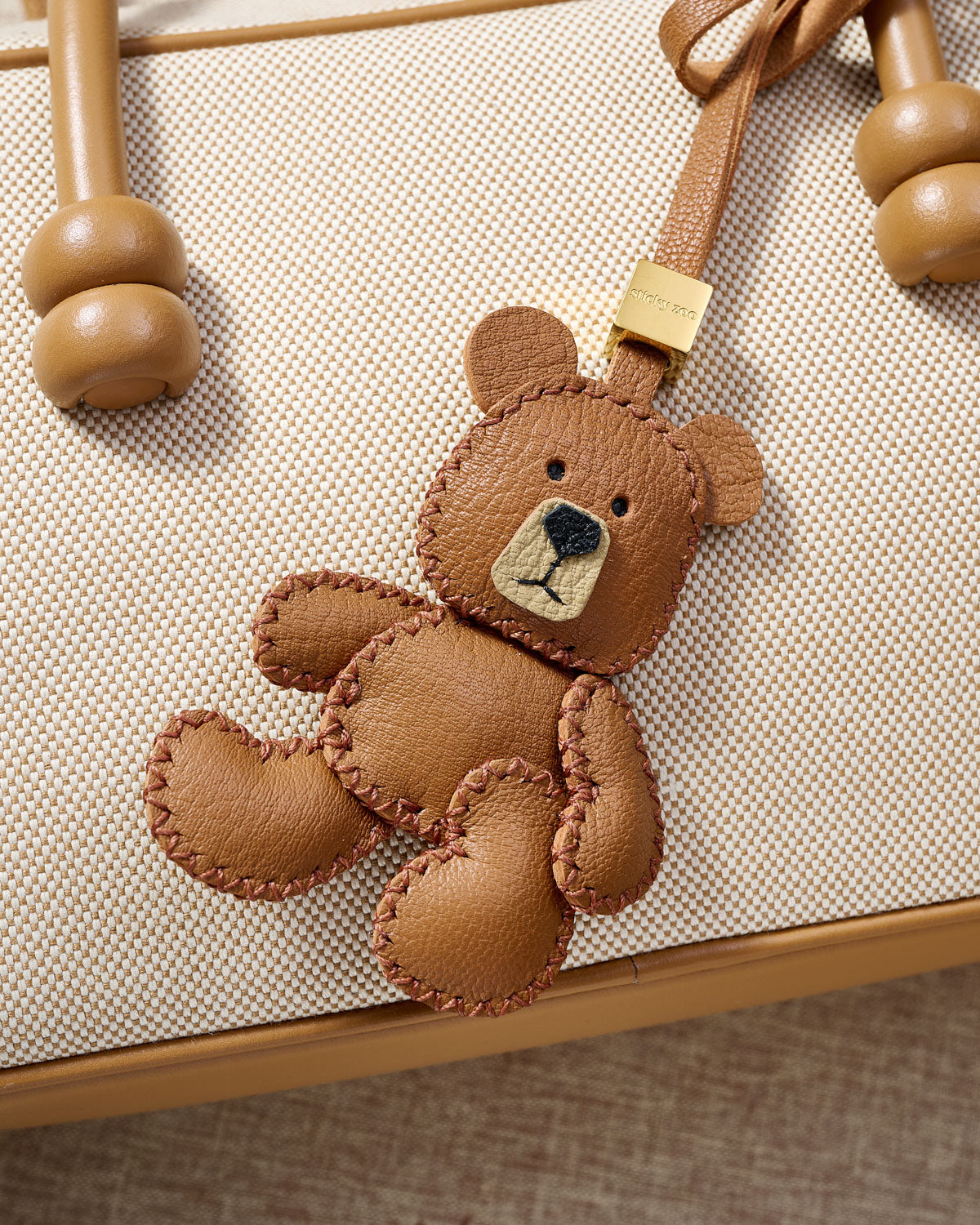 STICKY ZOO® – Teddy Bear Losin Leather Bag Charm & Keychain