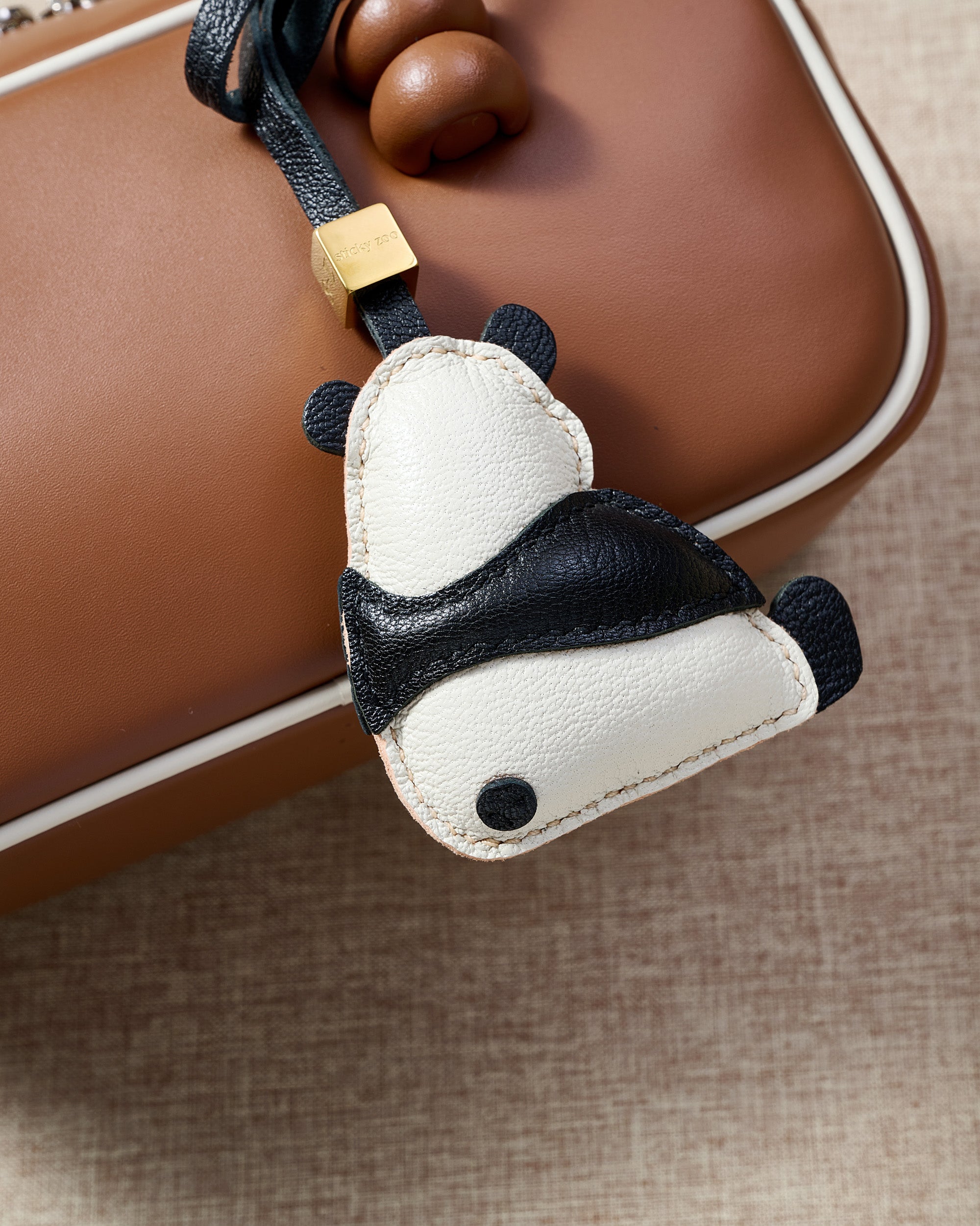 STICKY ZOO® – Panda Leather Bag Charm & Keychain – Handmade